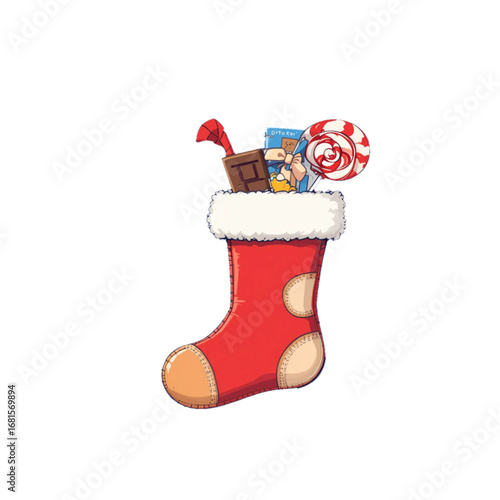 Vector illustration of red socks with Christmas theme