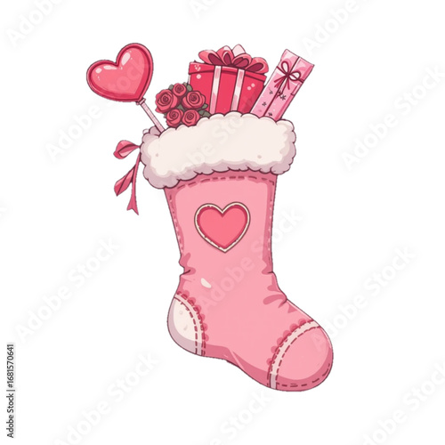 Vector illustration of pink socks with transparent background
