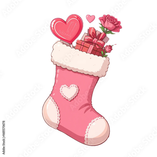 Vector illustration of pink socks with transparent background