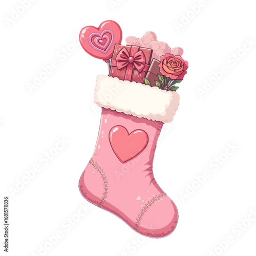 Vector illustration of pink socks with transparent background 