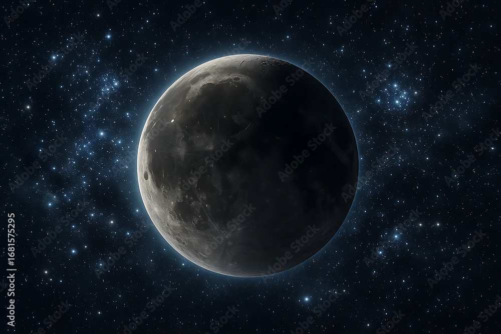 Fototapeta premium Moon Entering Shadow During Lunar Eclipse