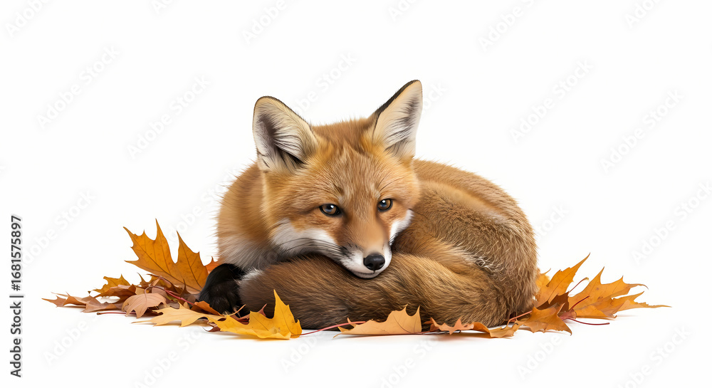 Naklejka premium red fox isolated on white