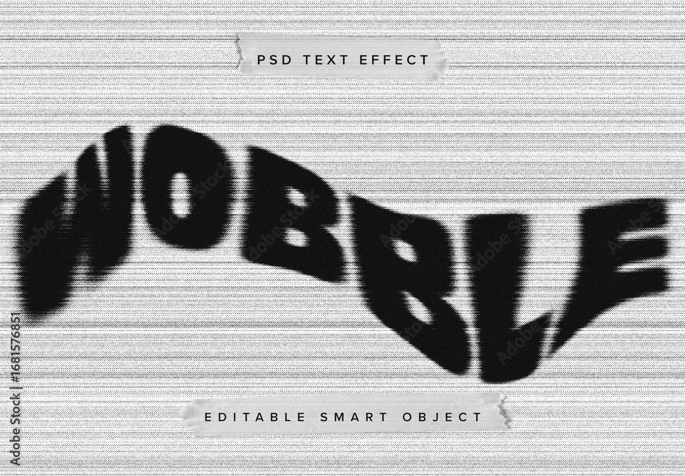 Scanning Text Effect Warped Dirty Scanner Text Effect Mockup Stock Template | Adobe Stock