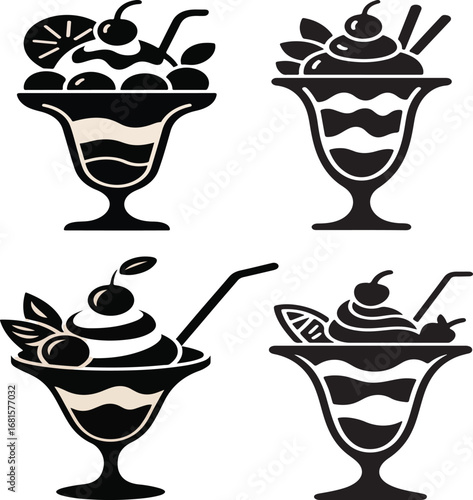 Coffee cup set with mugs and icons for cafe and drinks illustration