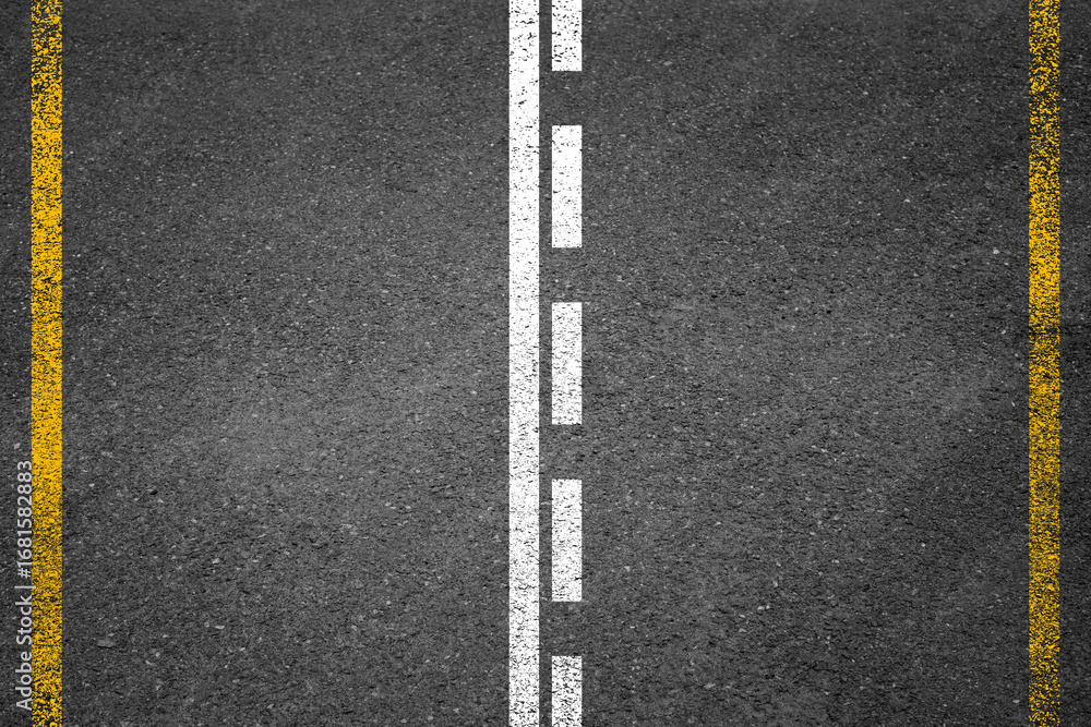 Fototapeta premium Creative vector illustration of road asphalt, tarmac background. Art design road granular asphalt top view template. Grainy texture. Abstract concept graphic separation lines element