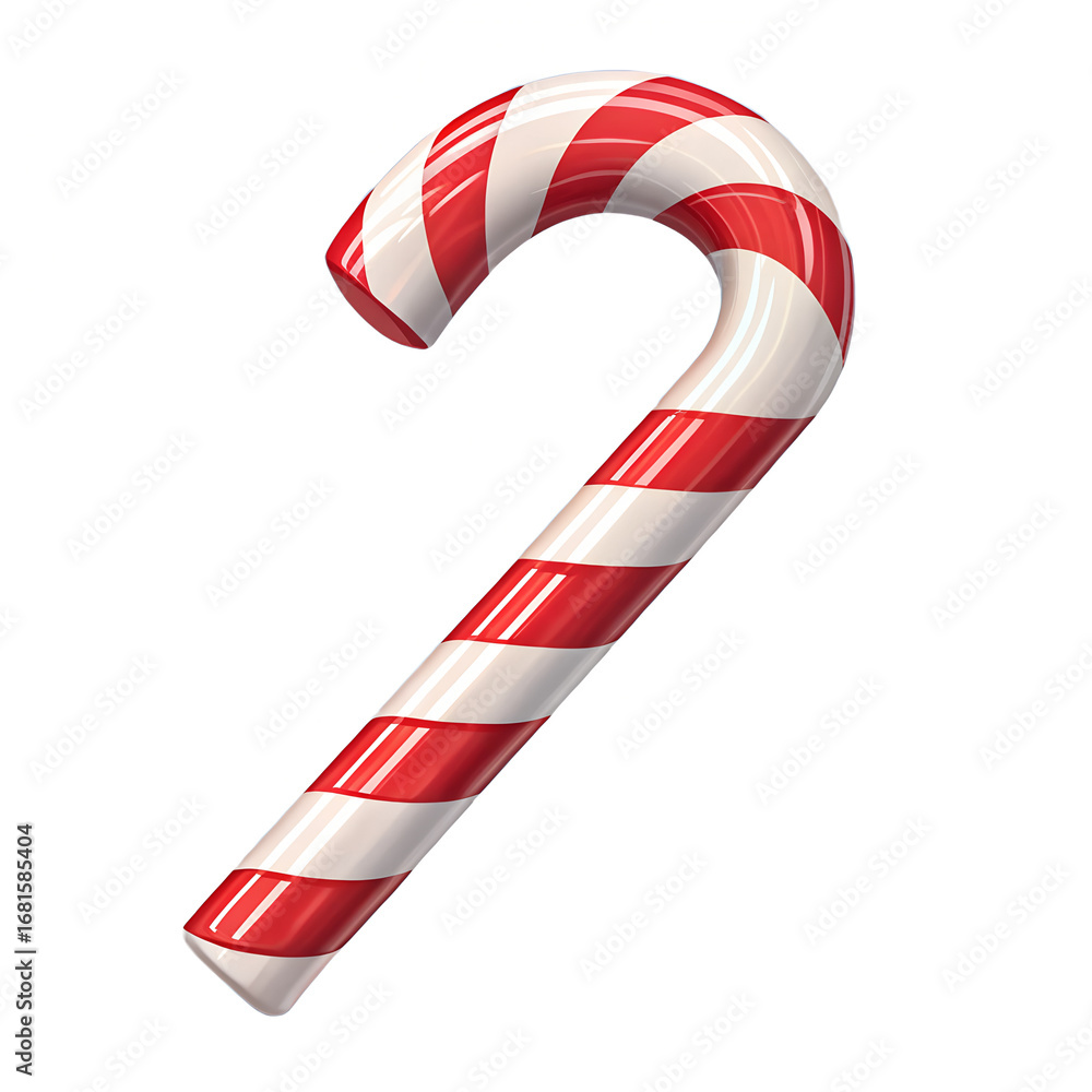 Obraz premium Classic red and white striped candy cane, a festive holiday confectionery treat PNG