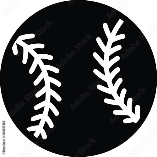 Baseball minimalist and flat logo vector illustration