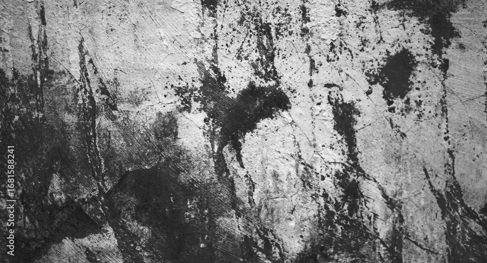 Fototapeta premium Dark black concrete grunge texture wall background. Horror concept. Darkness Background
