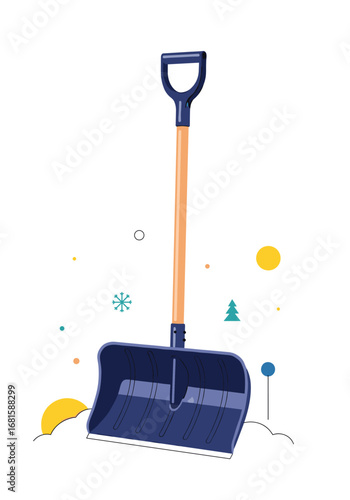 Heavy duty snow shovel for efficient winter snow removal and clearing ice