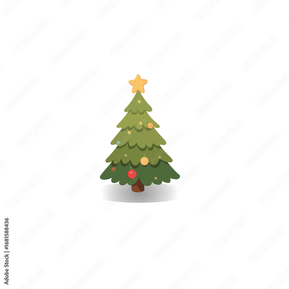 Naklejka premium Cute cartoon character Christmas vector illustration