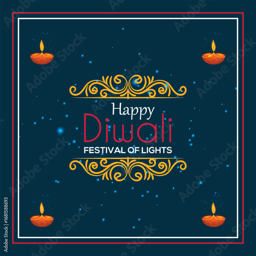 happy Diwali banner and social media post 
