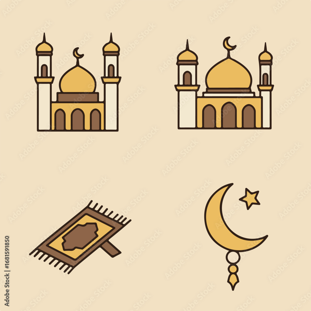 Obraz premium Mosque and icons