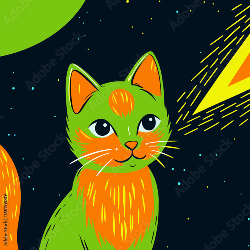 cat on the moon