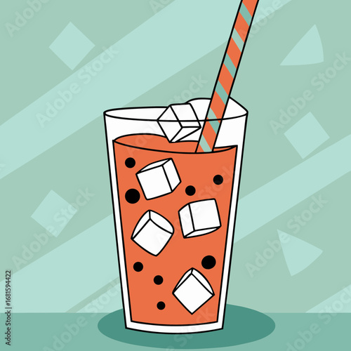 glass of cola with ice
