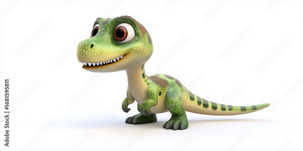 Fototapeta premium Cute 3D Cartoon Dinosaur Character