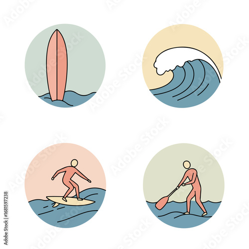 Water sports icons