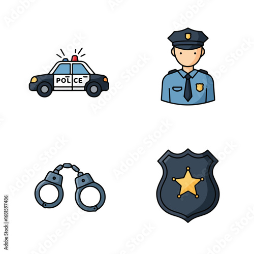Police theme icons
