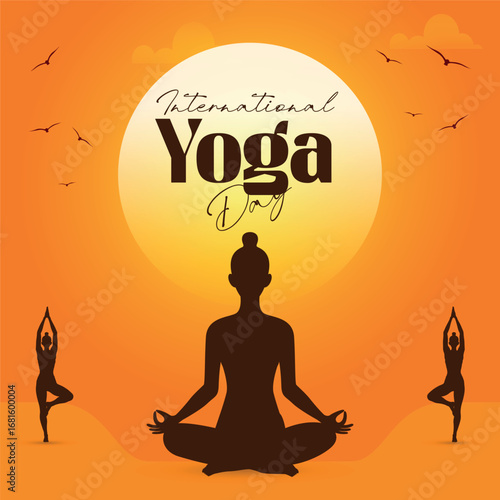 yoga day design background with yoga pose