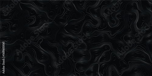 Futuristic map contour illustration with irregular elevation line artwork