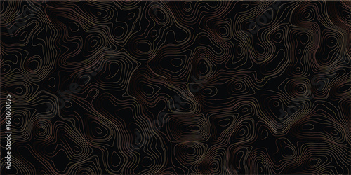 Topographic design pattern with irregular contour mapping line illustration