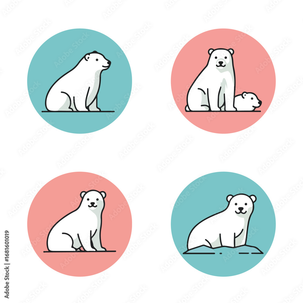 Obraz premium Bears icon set