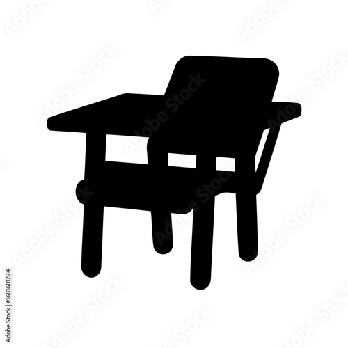 Silhouette of a unique and modern chair design on a white background