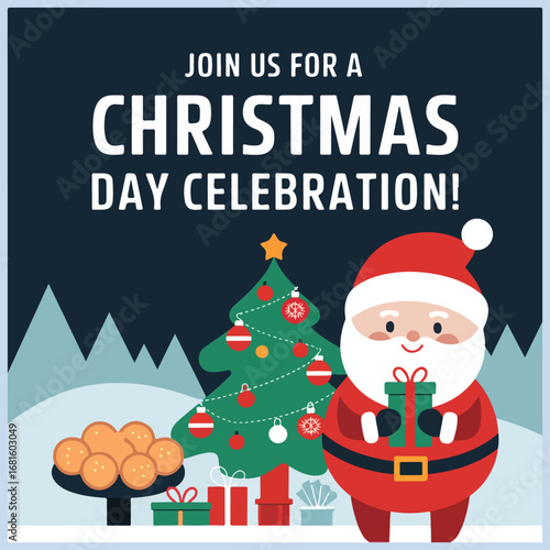 Celebrate the joy of Christmas with festive colors, cheerful icons, and holiday-themed flyer design.