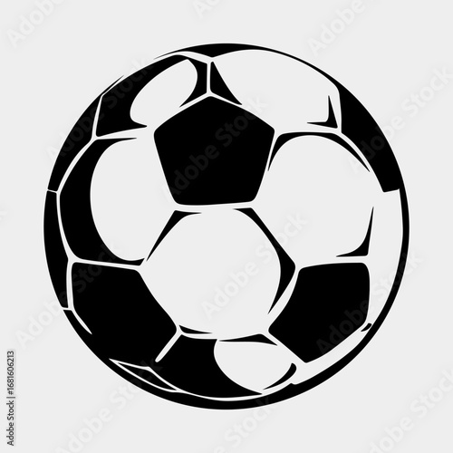 Soccer Ball Single Flat Vintage Black Art, Sport Life Ball Isolated Vector Art Design Element Simple Icon Set Graphic