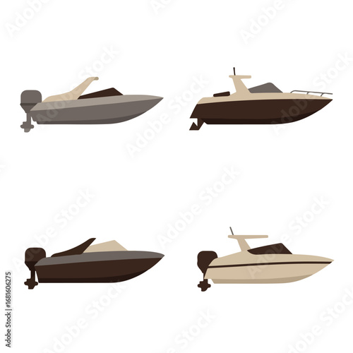 Four simple motorboats