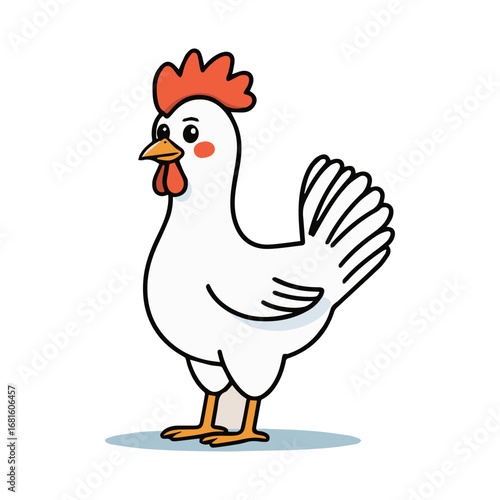 Poultry Hen Vector Illustration .