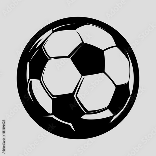 Soccer Ball Single Flat Vintage Black Art, Sport Life Ball Isolated Vector Art Design Element Simple Icon Set Graphic