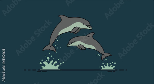 Jumping dolphins (2)