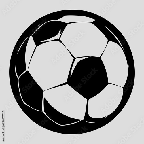 Soccer Ball Single Flat Vintage Black Art, Sport Life Ball Isolated Vector Art Design Element Simple Icon Set Graphic