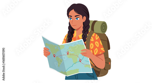 Hiker with map
