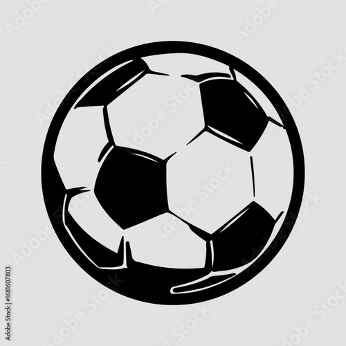 Soccer Ball Single Flat Vintage Black Art, Sport Life Ball Isolated Vector Art Design Element Simple Icon Set Graphic
