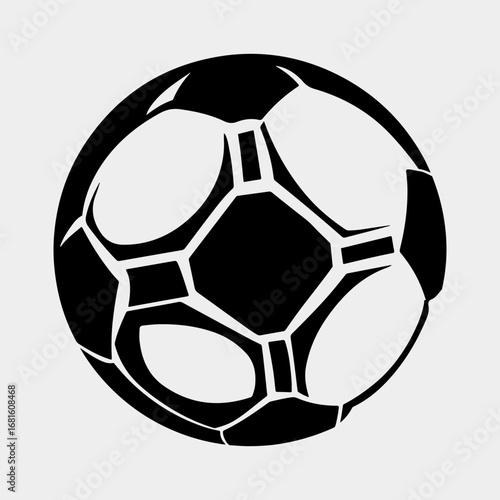 Soccer Ball Single Flat Vintage Black Art, Sport Life Ball Isolated Vector Art Design Element Simple Icon Set Graphic