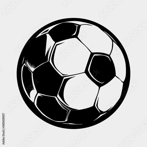 Soccer Ball Single Flat Vintage Black Art, Sport Life Ball Isolated Vector Art Design Element Simple Icon Set Graphic