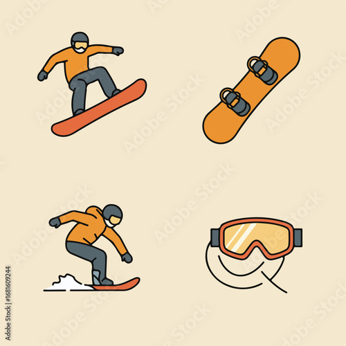 Snowboarding set