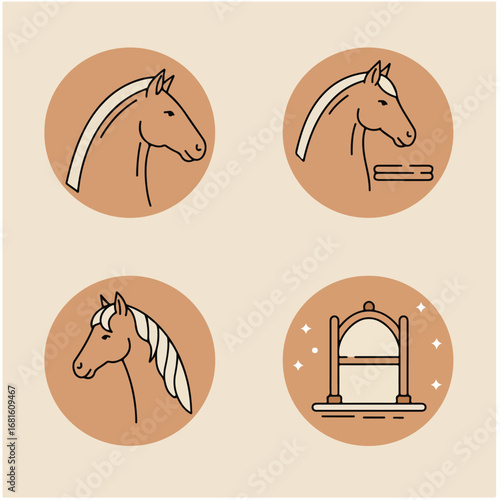 Elegant horse theme icons