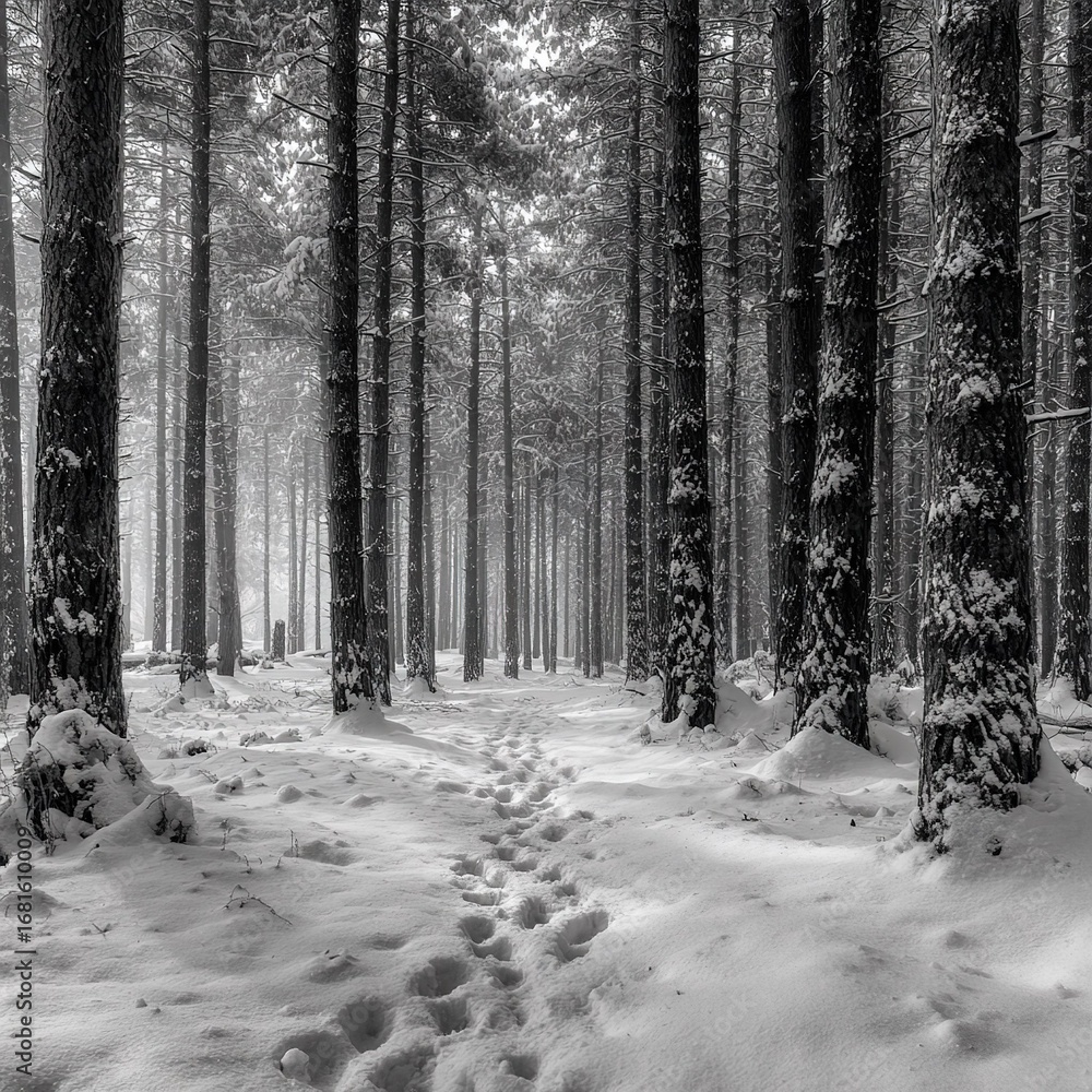 Naklejka premium forest in winter