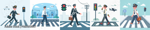 pilot vector crossing the road