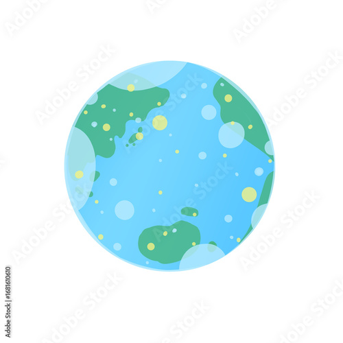 カラフルでかわいい地球のイラスト