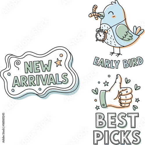 New Arrivals and Early Bird Best Picks Icons