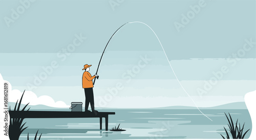 Fisherman on pier