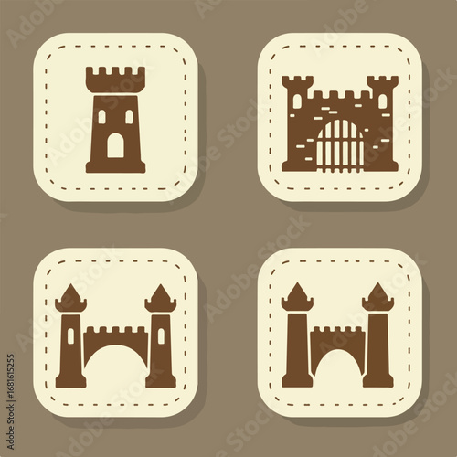 Brown castle icons