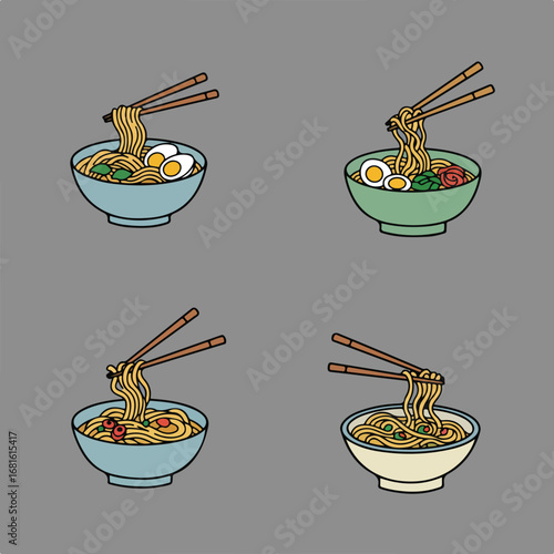 Noodles and chopsticks