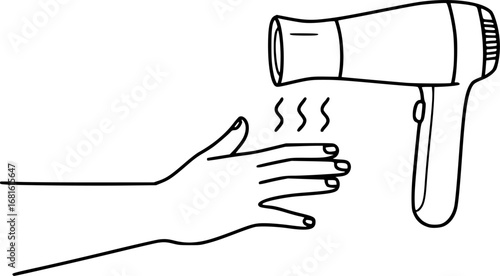 Hand dryer outline icon vector Silhouette illustration isolated on white background
