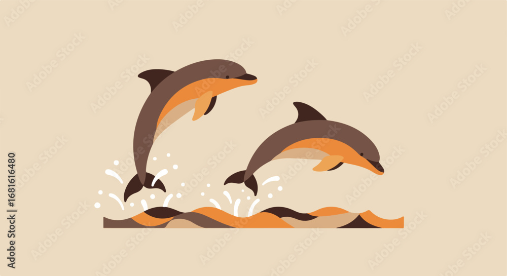 Obraz premium Leaping Dolphins (1)