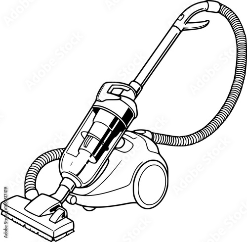 vacuum cleaner line art silhouette vector illustration
