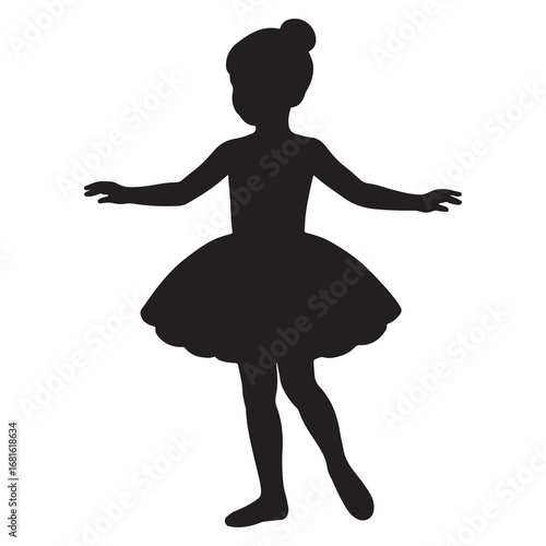 Ballet Dancer Girl Icon Silhouette Dance Performance Vector